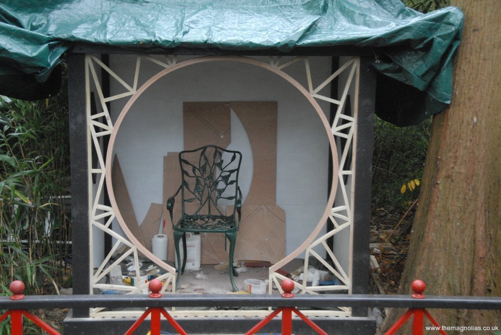 moon-gate front prepared for painting - 18th Oct