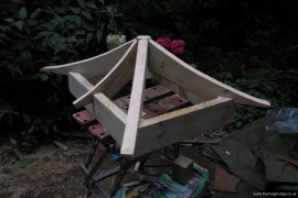 top roof frame, joists and centre post - 19th Aug
