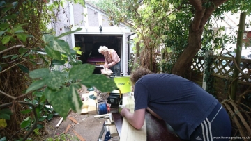 Paul using the band saw
